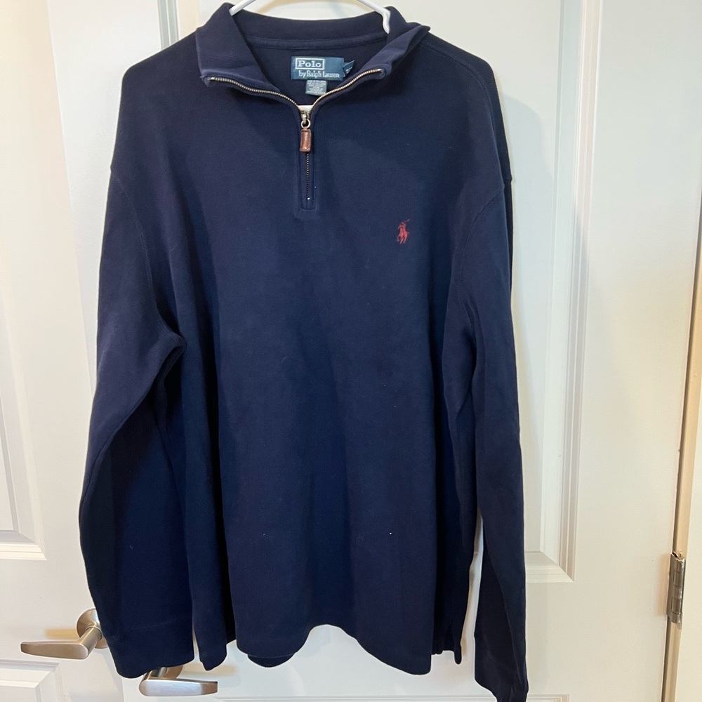 Ralph Lauren Navy Blue Zip Up Sweater